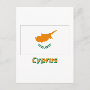 Zypern-Flagge mit Name Postkarte