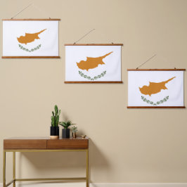 Zypern-Flagge Wandteppich Mit Holzrahmen