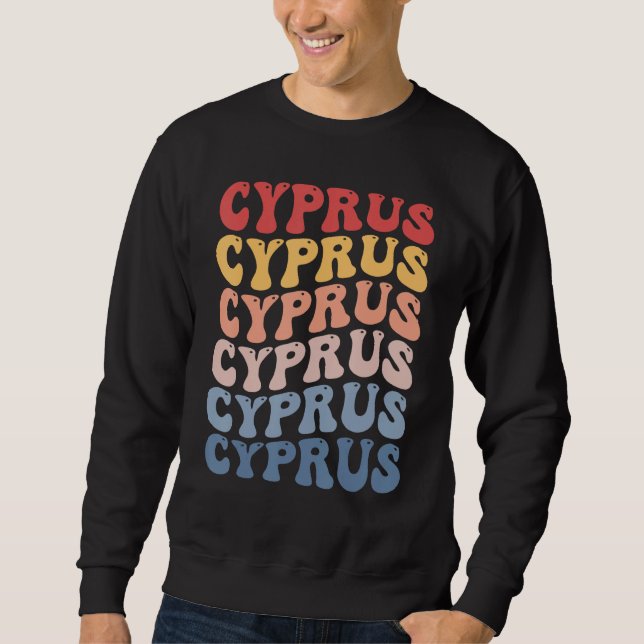 Zypern Groovy Retro Zyprisch Sweatshirt (Vorderseite)