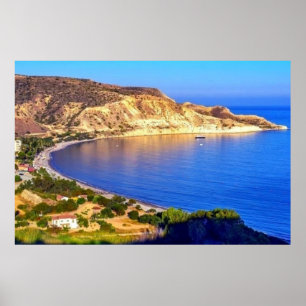 Zypern Pissouri Bay Panoramasicht Fotografie Poster