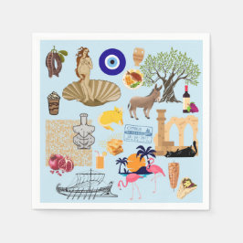 Zypern Symbole für Reisende Serviette