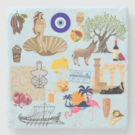 Zypern Symbole für Reisende Steinuntersetzer