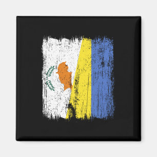 Zypern Ukraine Halbflagge Zyprisch Ukrainisches Er Magnet