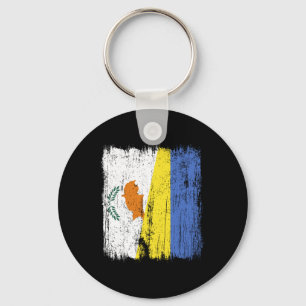 Zypern Ukraine Halbflagge Zyprisch Ukrainisches Er Schlüsselanhänger