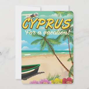 Zypern Vintage-Strandreiseplakat Einladung