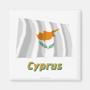 Zypern Waving Flag mit Name Magnet