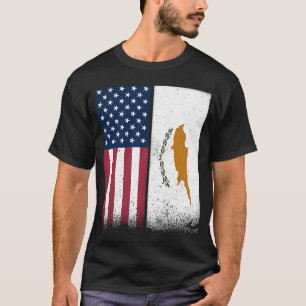 Zypern zyprische amerikanische Flaggen Prof. USA Z T-Shirt