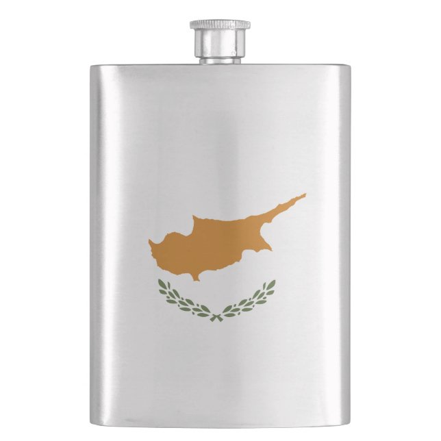 Zypernflagge Flachmann (Vorderseite)