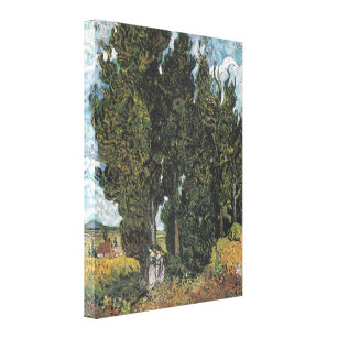 Zypresse-Bäume durch Van Gogh wickelten Leinwand