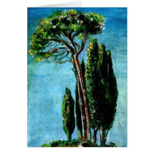 ZYPRESSEBÄUME UND MEDITERRANISCHER PINE IN DER Tos (Vorne)