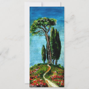 ZYPRESSEBÄUME UND MEDITERRANISCHER PINE IN DER Tos Einladung