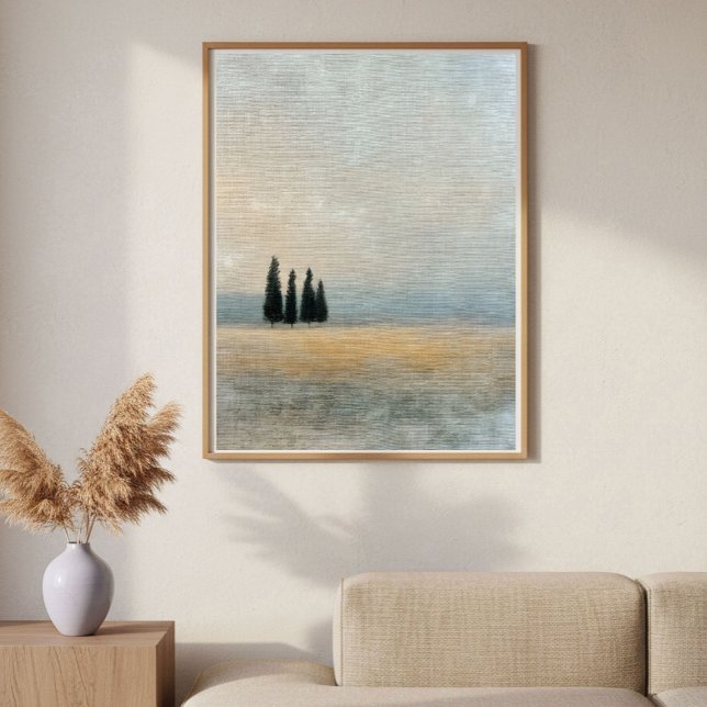 Zypressen am Horizont Minimale abstrakte Kunst Poster (Von Creator hochgeladen)