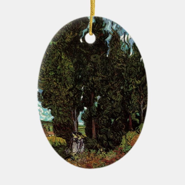 Zypressen mit weiblichen Abbildungen von Vincent v Keramikornament (Vorne)