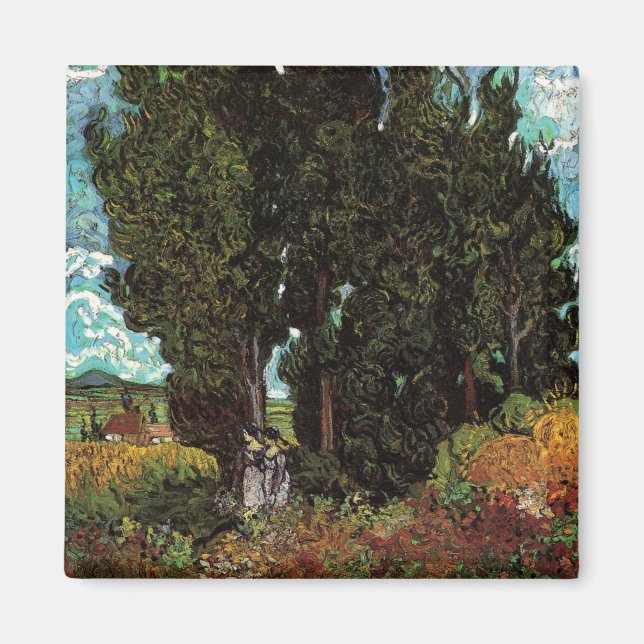 Zypressen mit weiblichen Abbildungen von Vincent v Magnet (Vorne)