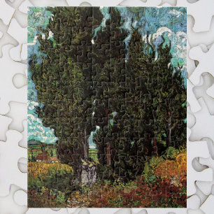 Zypressen mit weiblichen Figuren von Vincent van G Puzzle