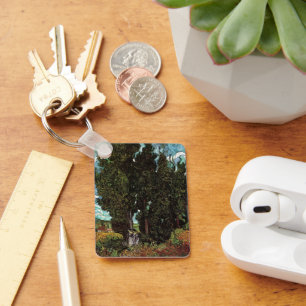 Zypressen mit weiblichen Figuren von Vincent van G Schlüsselanhänger