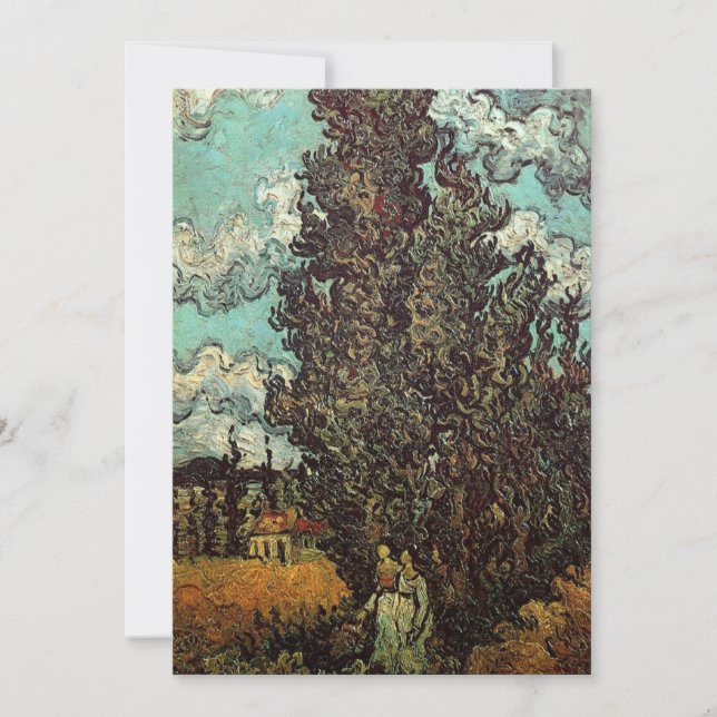 Zypressen und zwei Frauen von Vincent van Gogh (Vorderseite)