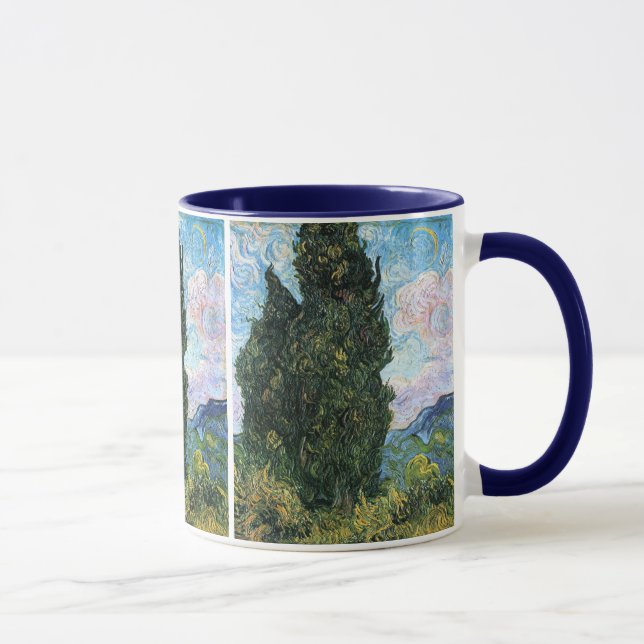 Zypressen, Vincent van Gogh Kunst Tasse (Rechts)