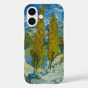 Zypressen von Van Gogh - Wirbelnder blauer Himmel iPhone 16 Hülle