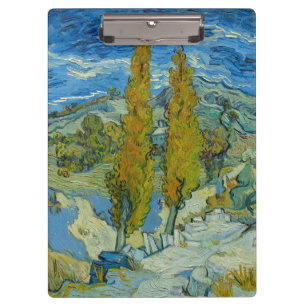 Zypressen von Van Gogh - Wirbelnder blauer Himmel  Klemmbrett