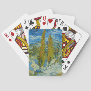Zypressen von Van Gogh - Wirbelnder blauer Himmel Spielkarten