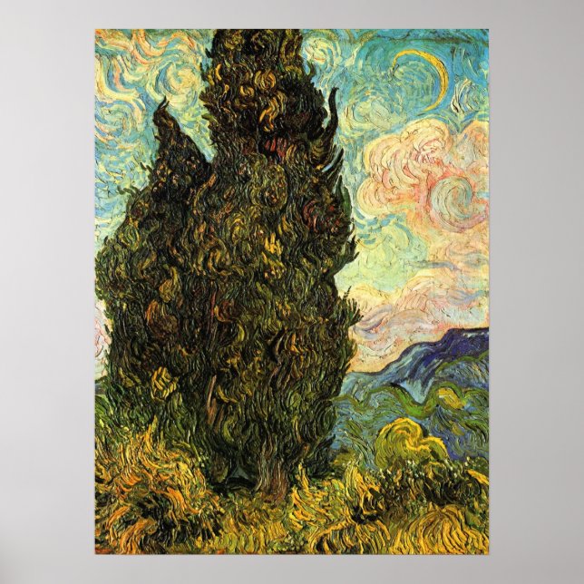 Zypressen von Vincent van Gogh Poster (Vorne)