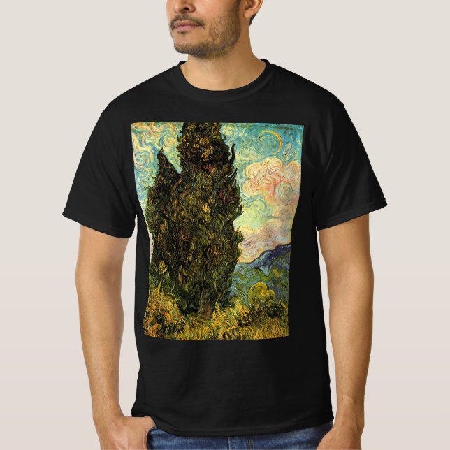 Zypressen von Vincent van Gogh T-Shirt (Vorderseite)