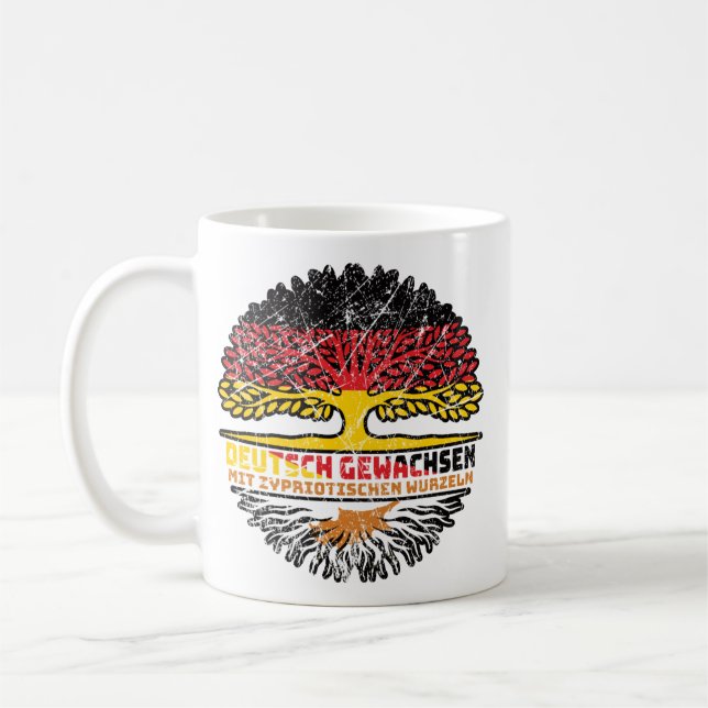 Zyprisch Deutsch Deutschland Baum Wurzel Zypern Kaffeetasse (Links)