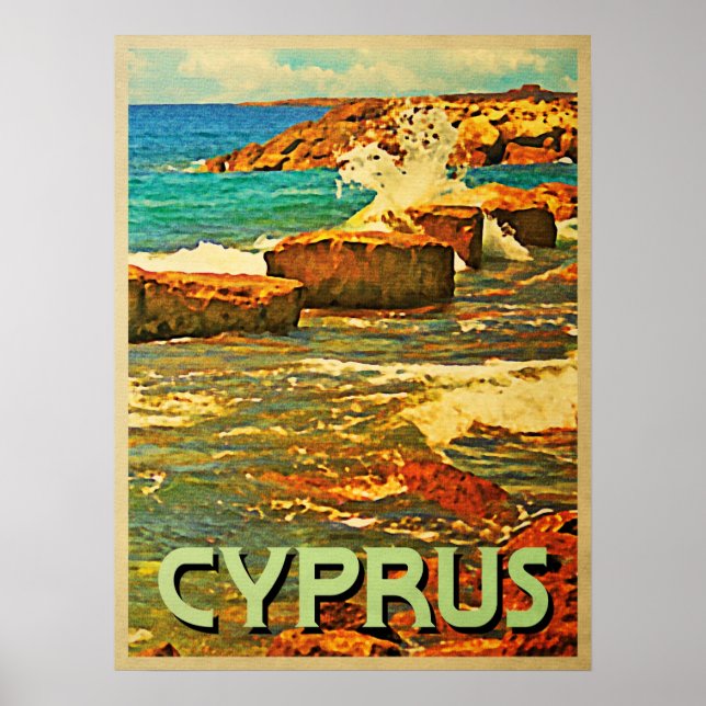 Zyprische felsige Küste Poster (Vorne)