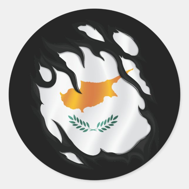 Zyprische Rippenflagge Runder Aufkleber (Vorderseite)