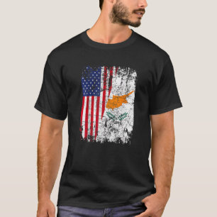 ZYPRISCHE WURZELN Halbe amerikanische Flagge USA Z T-Shirt