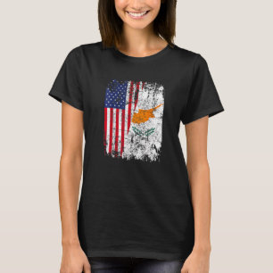 ZYPRISCHE WURZELN Halbe amerikanische Flagge USA Z T-Shirt