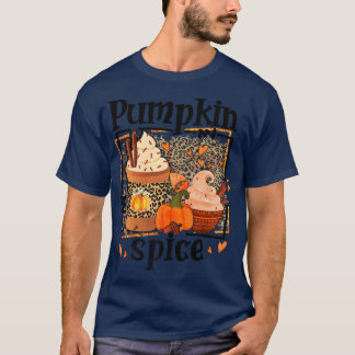 ZyVb Leopard Pumpkin Gewürz Herbst Kürbiskürkin Th T-Shirt