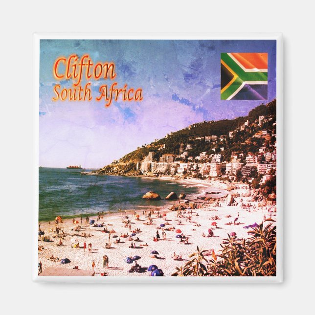 zZA009 CLIFTON, Panorama, Südafrika, Kühlschrank Magnet (Vorne)