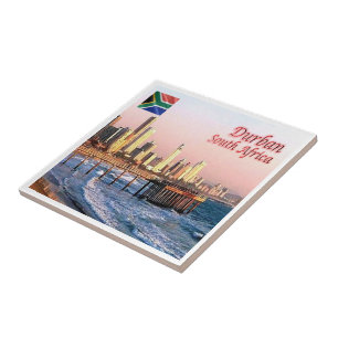 zZA037 DURBAN Skyline Crop, SÜDAFRIKA, Fliese