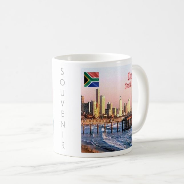 zZA037 DURBAN Skyline Crop, SÜDAFRIKA, Kaffeetasse (VorderseiteRechts)