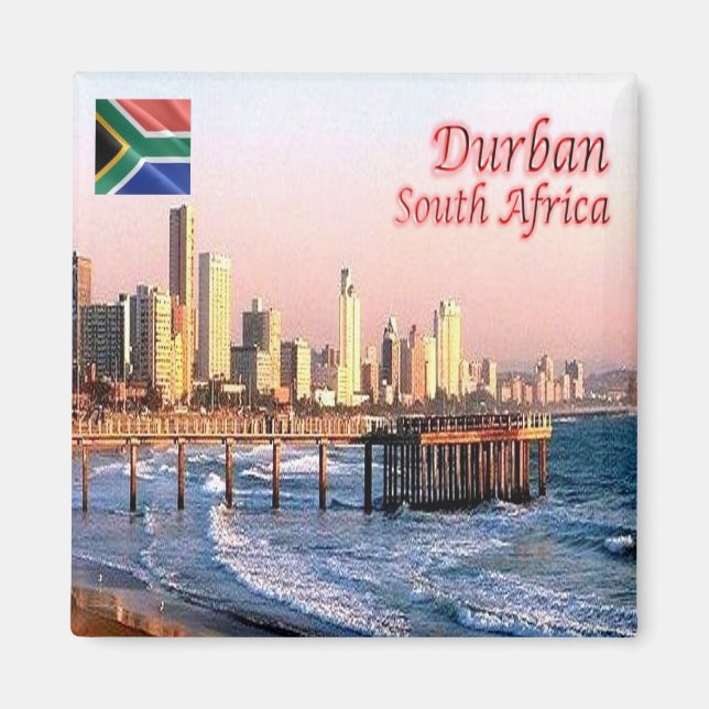 zZA037 DURBAN Skyline Crop, SÜDAFRIKA, Kühlschrank Magnet (Vorne)