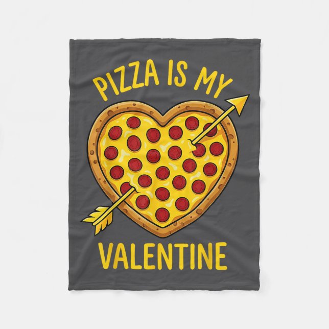Zza Is My Valentine Funny Valentines Day Boys Girl Fleecedecke (Vorderseite)