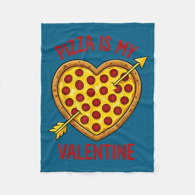 Zza Is My Valentine Funny Valentines Day Boys Girl Fleecedecke (Vorderseite)