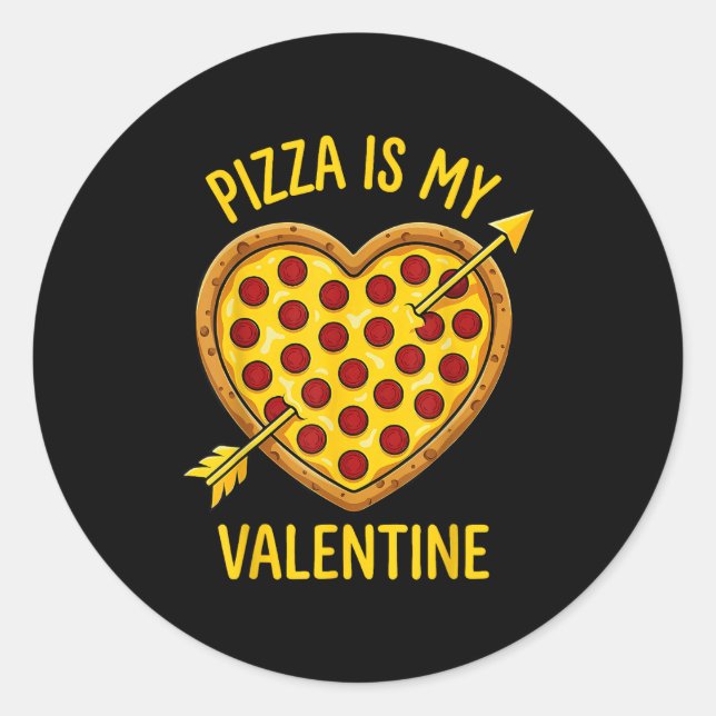 Zza Is My Valentine Funny Valentines Day Boys Girl Runder Aufkleber (Vorderseite)