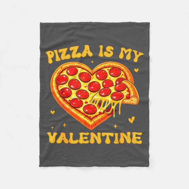 Zza Is My Valentine Funny Valentines Day Heart  Fleecedecke (Vorderseite)