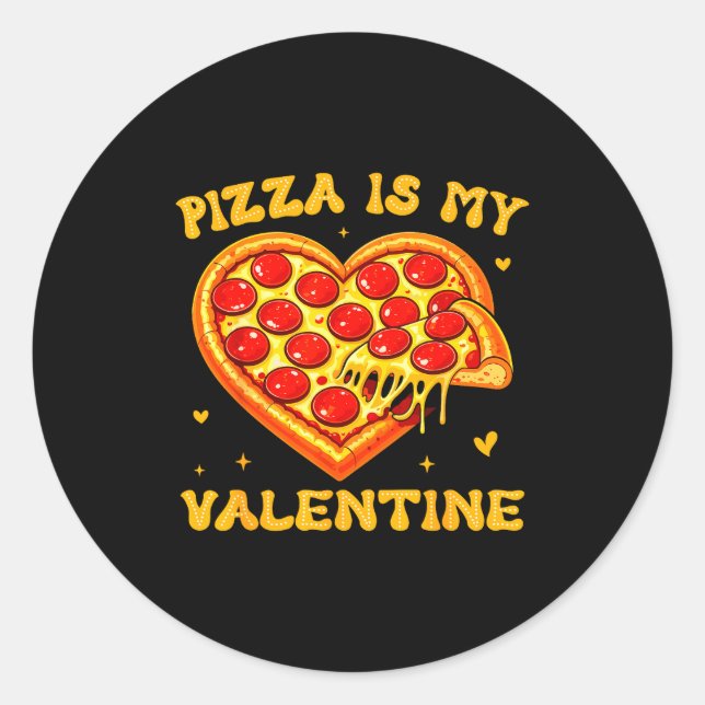 Zza Is My Valentine Funny Valentines Day Heart  Runder Aufkleber (Vorderseite)