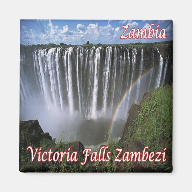 zZM007 ZAMBIA, Victoria Falls Zambezi, Kühlschrank Magnet (Vorne)