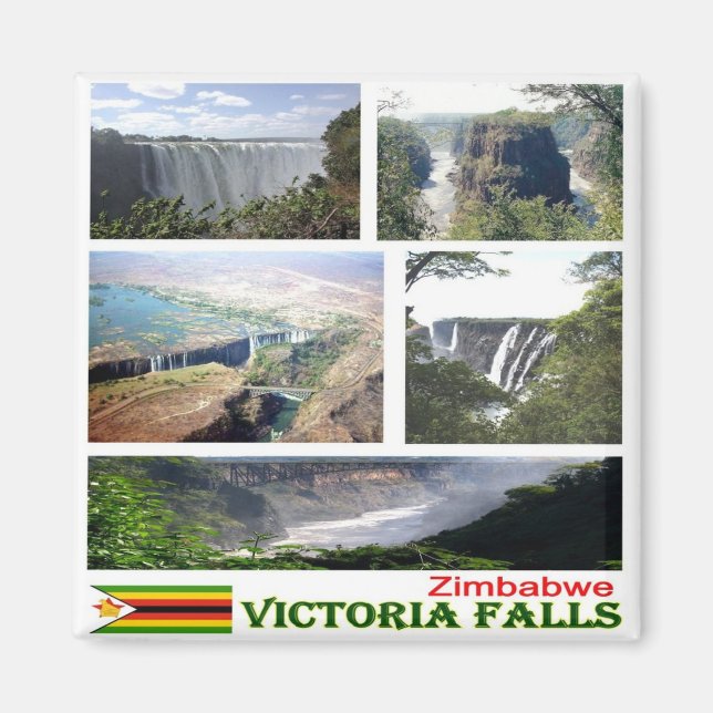 zZW008 VICTORIA FALLS, Mosaik, Simbabwe, Kühlschra Magnet (Vorne)